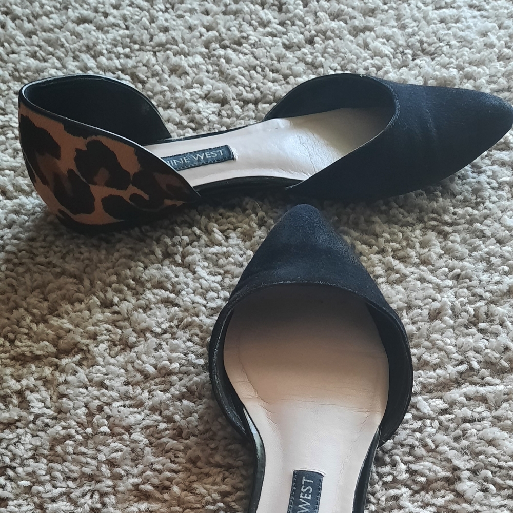 Leopard and Black Suede Shoes